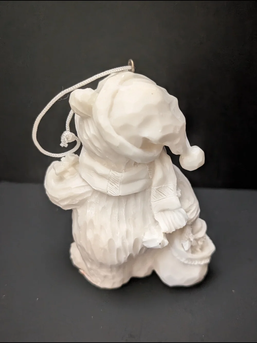 White Christmas Santa bear ornament 8-2026OT